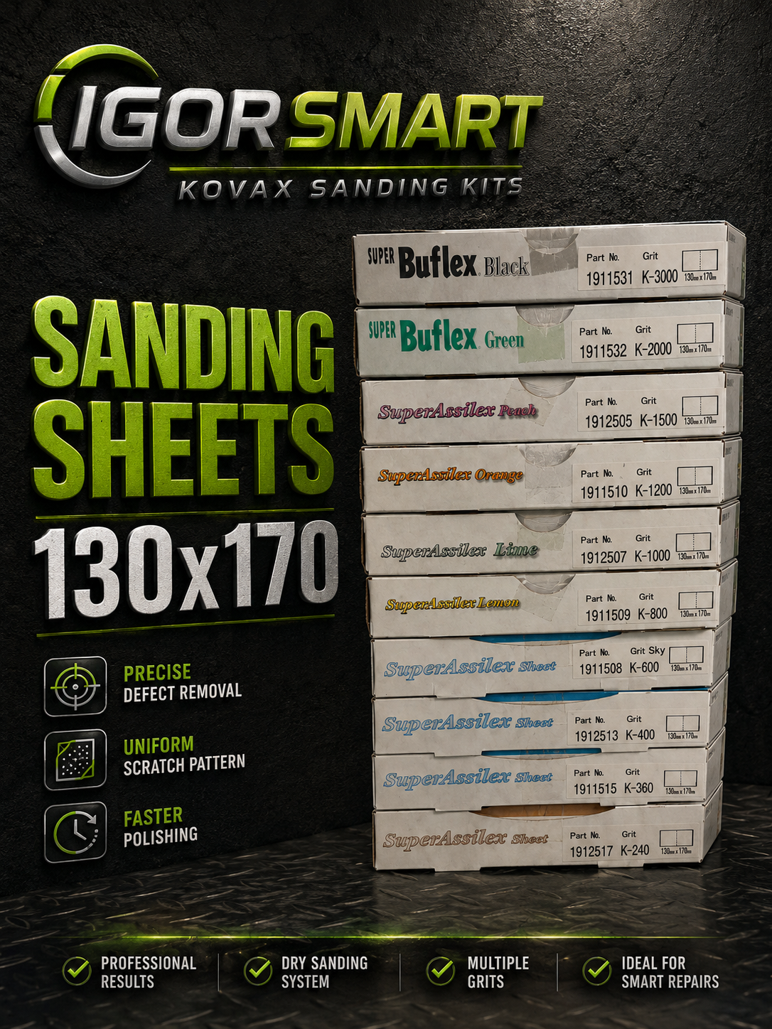 Sanding sheets 130x170mm