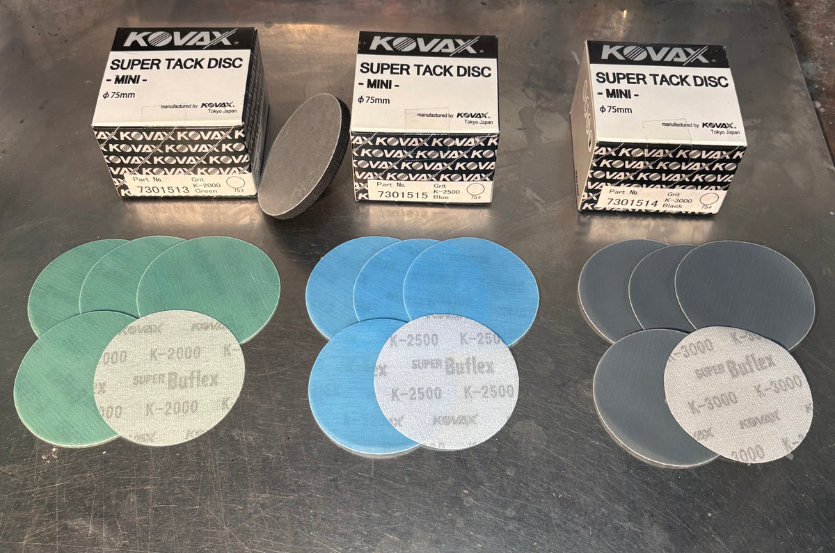 Kovax Buflex Mini 75mm (3") Paint Correction Kit – K-2000 / K-2500 / K-3000 (15 Discs + Pad)