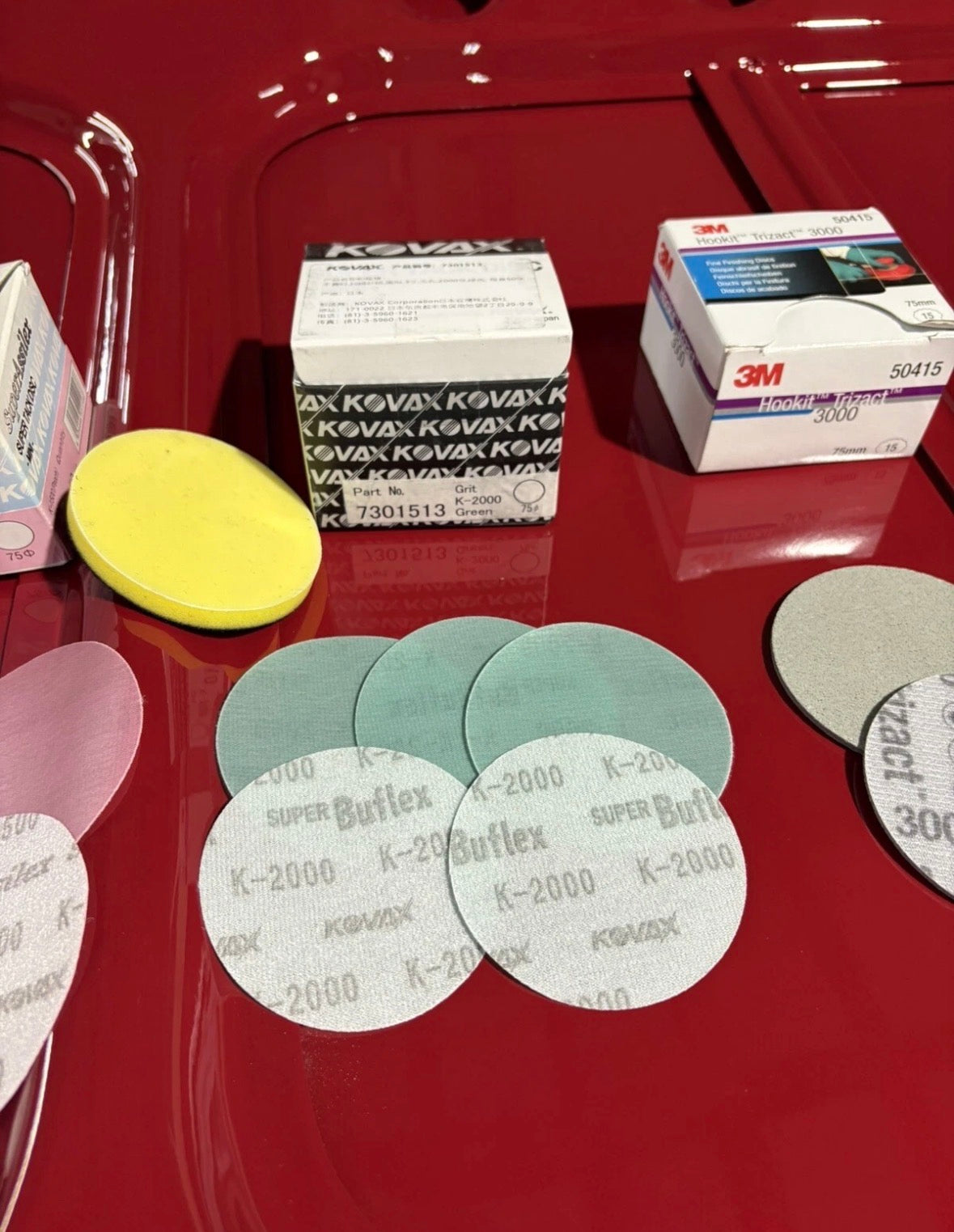 Kovax 3” sanding discs kit 1500,2000 +3000 Trizact 3”