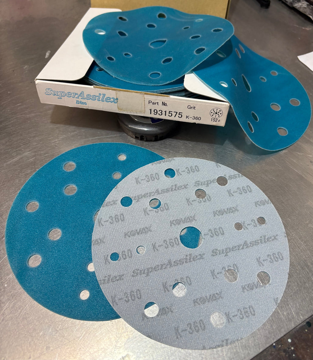 Kovax K-360 SuperAssilex 152mm sanding discs 15 holes