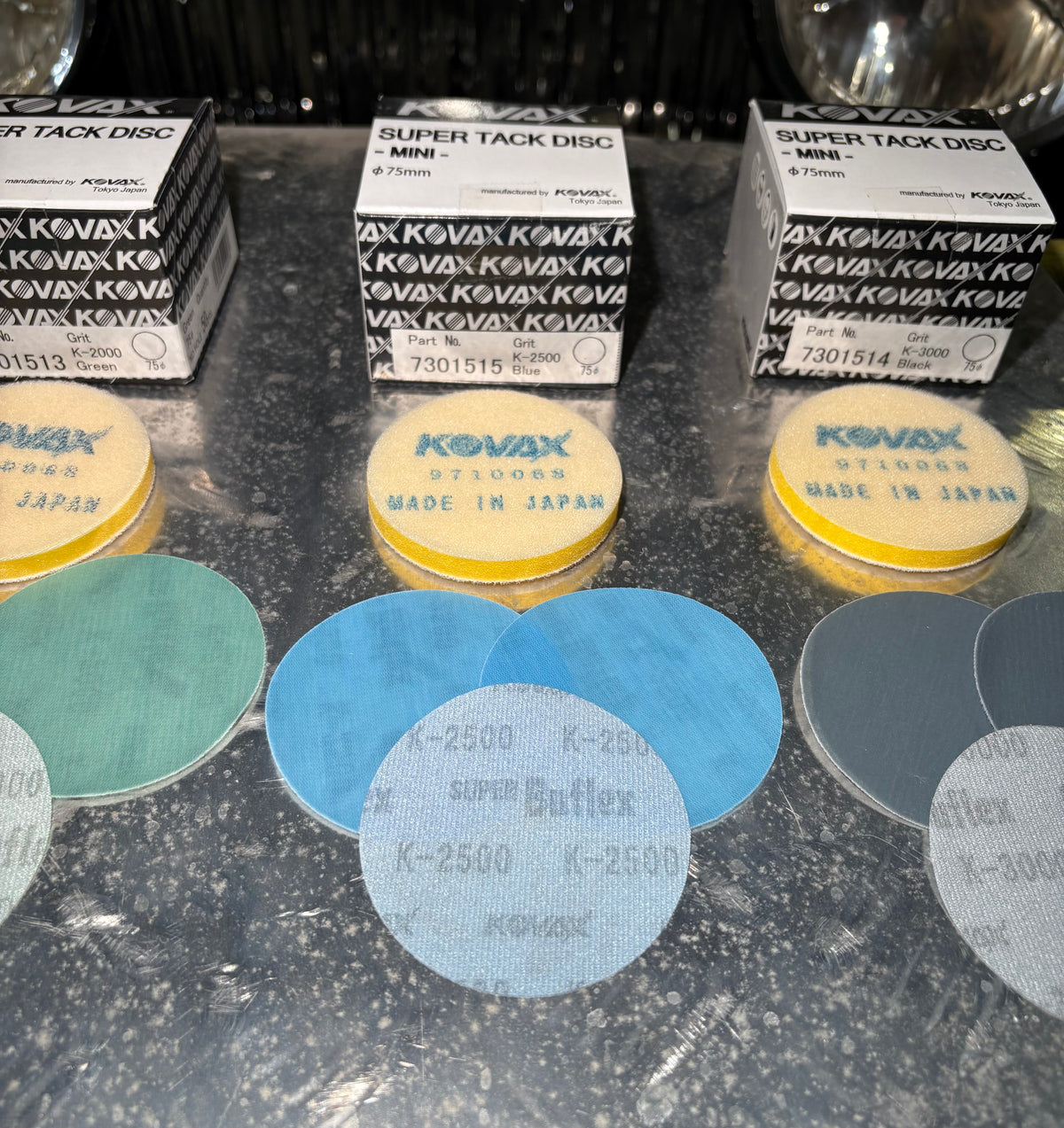 3” 75mm Kovax Sanding discs Bundle 1500/2000/2500/3000