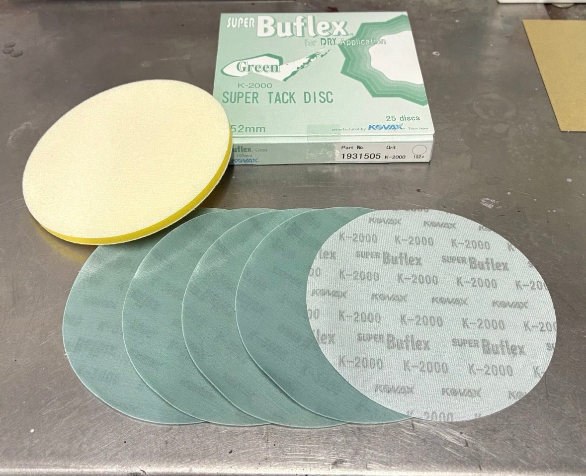 Kovax Buflex 6” No Holes 2000grit x5discs + Interface Pad