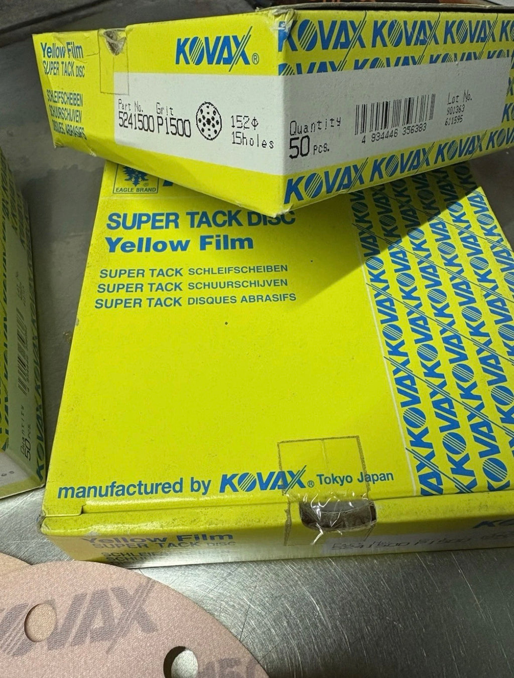 Kovax Yellow Film p-1500 Sanding Discs Box 50pcs