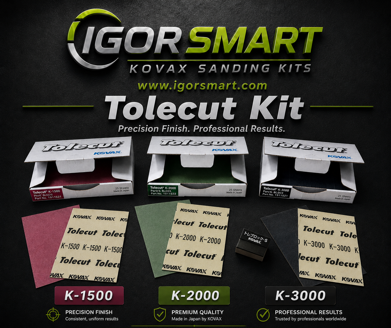 Kovax Tolecut sanding kit
