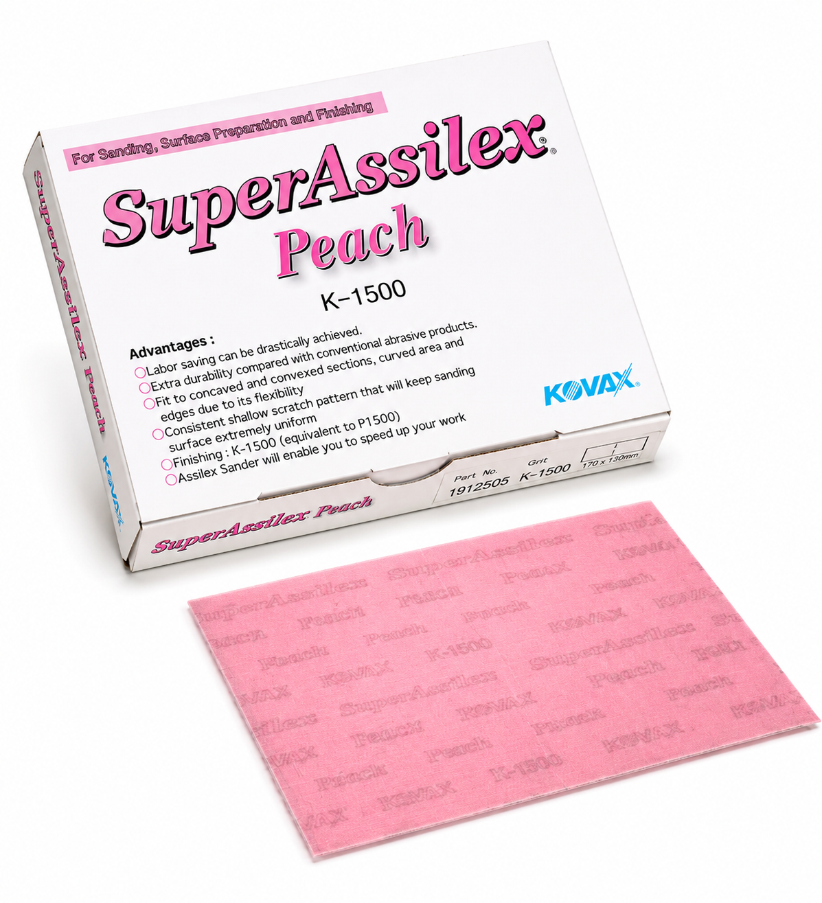 Kovax SuperAssilex k-1500, 130x170mm sanding sheets